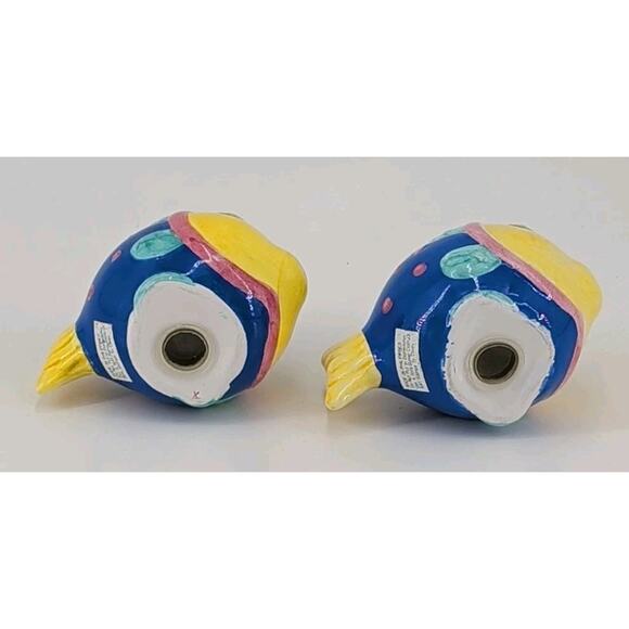 Salt & Pepper Shakers Set Figural Tropical Fish Colorful Ceramic Philippines - Picture 6 of 10